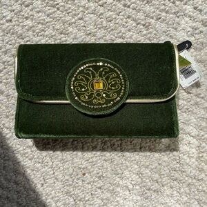 Velvet green clutch = NWT!